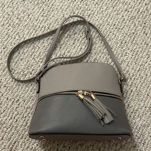 Gray crossbody purse